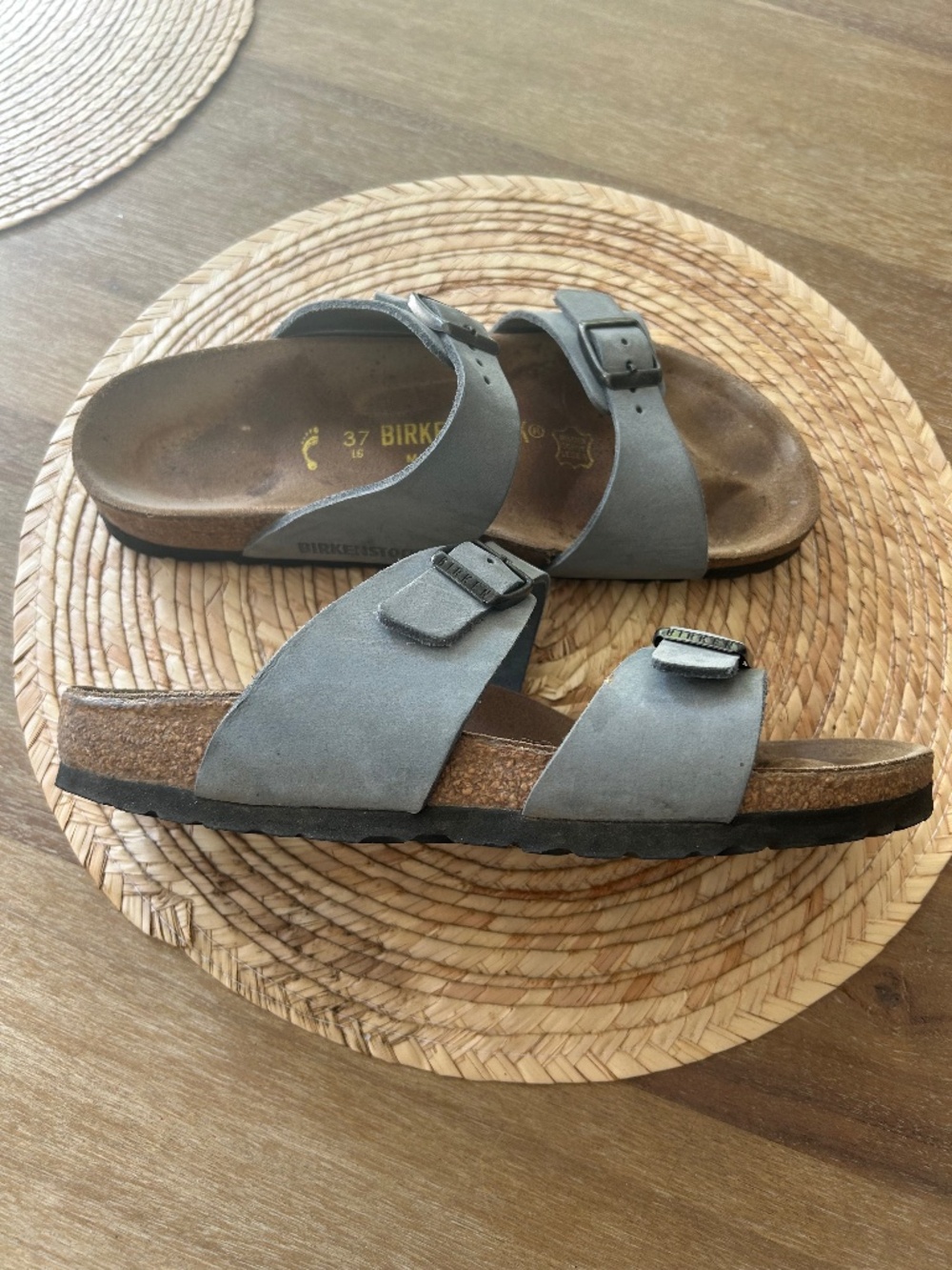 BIRKENSTOCK ARIZONA SANDALS IN GRAY - SIZE 37
